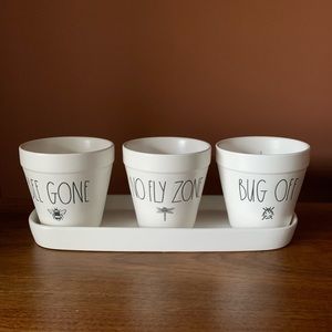 RAE DUNN 🦟 citronella candles 🐞on tray 🐝